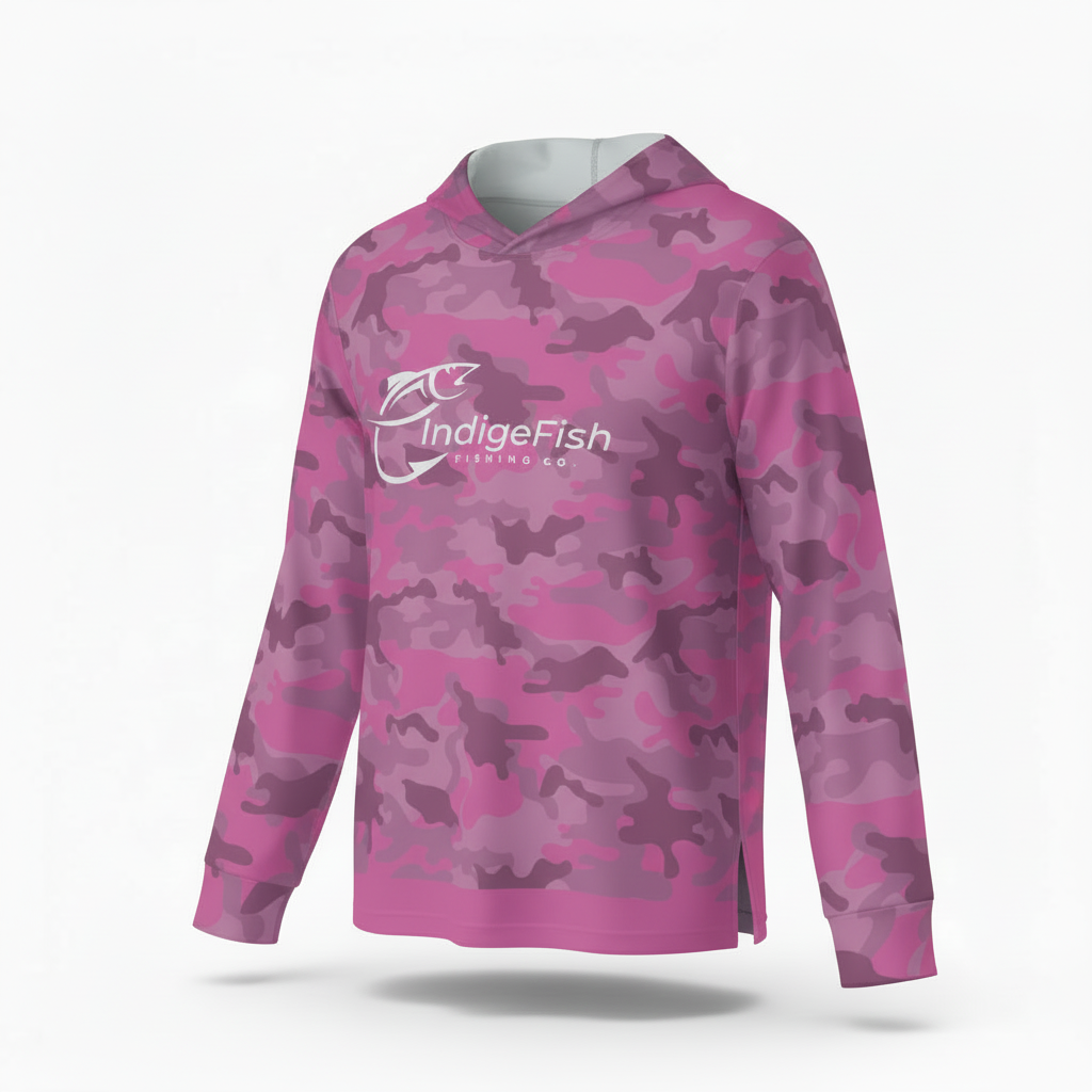 IndigeFish Respect | Water | Culture pink camo performance fishing hoodie